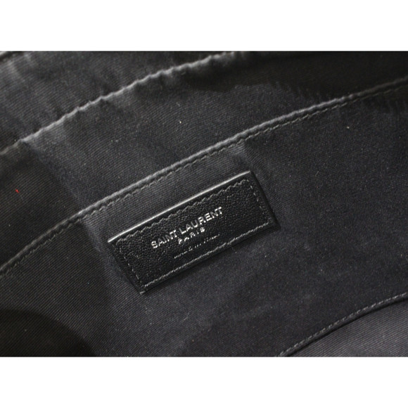 YSL Fringe Shoulder Bag Leather Black - Picture 9 of 16